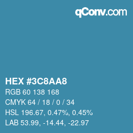 Color code: HEX #3C8AA8 | qconv.com