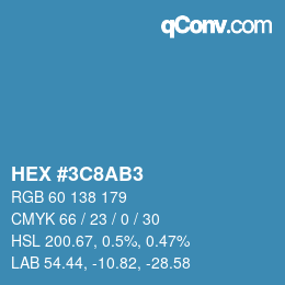 Color code: HEX #3C8AB3 | qconv.com