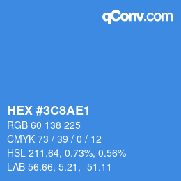 Color code: HEX #3C8AE1 | qconv.com