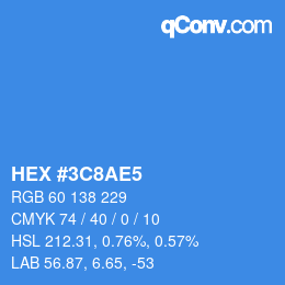 Color code: HEX #3C8AE5 | qconv.com