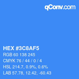 Color code: HEX #3C8AF5 | qconv.com