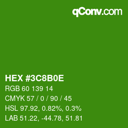Color code: HEX #3C8B0E | qconv.com