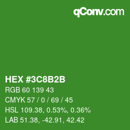 Color code: HEX #3C8B2B | qconv.com