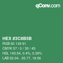 Color code: HEX #3C8B5B | qconv.com