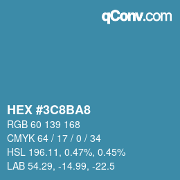 Color code: HEX #3C8BA8 | qconv.com