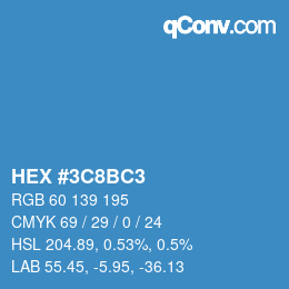 Color code: HEX #3C8BC3 | qconv.com