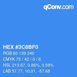 Color code: HEX #3C8BF0 | qconv.com