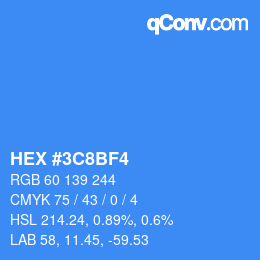 Color code: HEX #3C8BF4 | qconv.com