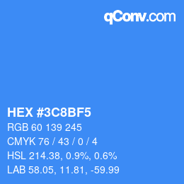Color code: HEX #3C8BF5 | qconv.com
