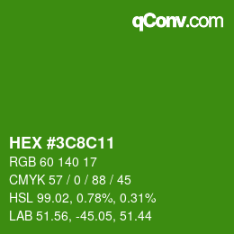 Color code: HEX #3C8C11 | qconv.com