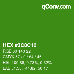 Color code: HEX #3C8C16 | qconv.com