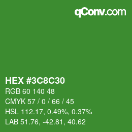 Color code: HEX #3C8C30 | qconv.com