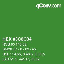 Color code: HEX #3C8C34 | qconv.com