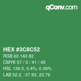 Color code: HEX #3C8C52 | qconv.com