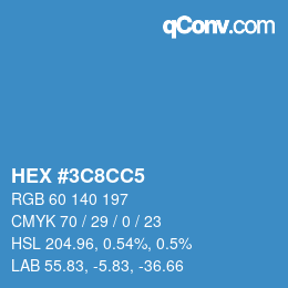Color code: HEX #3C8CC5 | qconv.com