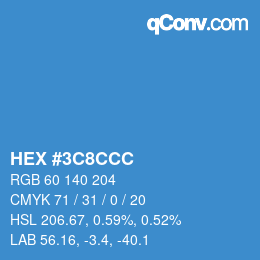 Color code: HEX #3C8CCC | qconv.com