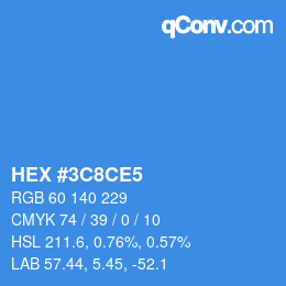 Color code: HEX #3C8CE5 | qconv.com