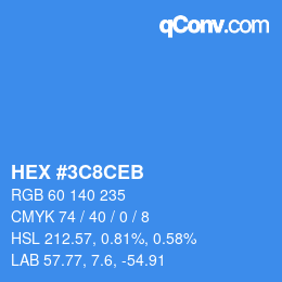 Color code: HEX #3C8CEB | qconv.com