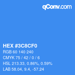 Color code: HEX #3C8CF0 | qconv.com