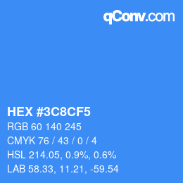 Color code: HEX #3C8CF5 | qconv.com