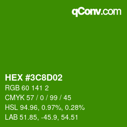 Color code: HEX #3C8D02 | qconv.com