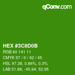 Color code: HEX #3C8D0B | qconv.com