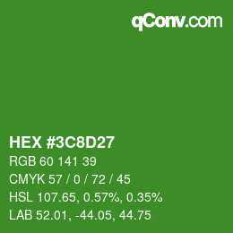 カラーコード: HEX #3C8D27 | qconv.com