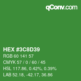 Color code: HEX #3C8D39 | qconv.com