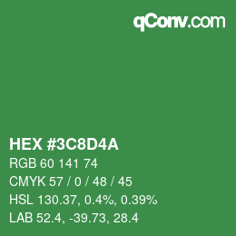 カラーコード: HEX #3C8D4A | qconv.com