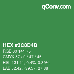 Color code: HEX #3C8D4B | qconv.com