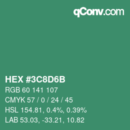 Color code: HEX #3C8D6B | qconv.com