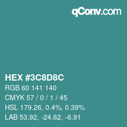 Color code: HEX #3C8D8C | qconv.com