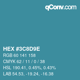 Farbcode: HEX #3C8D9E | qconv.com