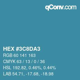 Color code: HEX #3C8DA3 | qconv.com
