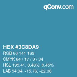 Color code: HEX #3C8DA9 | qconv.com