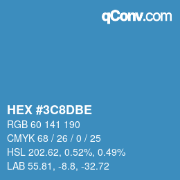 カラーコード: HEX #3C8DBE | qconv.com