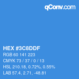 カラーコード: HEX #3C8DDF | qconv.com