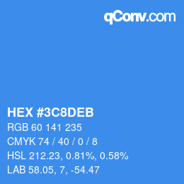 Color code: HEX #3C8DEB | qconv.com