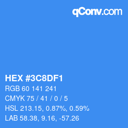 Color code: HEX #3C8DF1 | qconv.com