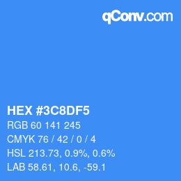 Color code: HEX #3C8DF5 | qconv.com