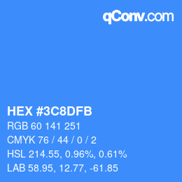 Color code: HEX #3C8DFB | qconv.com