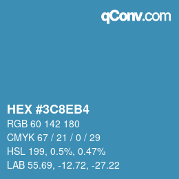 Color code: HEX #3C8EB4 | qconv.com