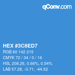 カラーコード: HEX #3C8ED7 | qconv.com
