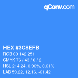 Color code: HEX #3C8EFB | qconv.com