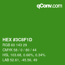 Color code: HEX #3C8F1D | qconv.com