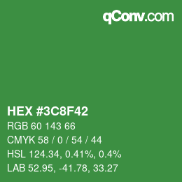 Color code: HEX #3C8F42 | qconv.com
