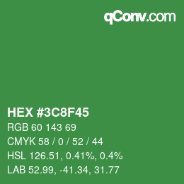 Color code: HEX #3C8F45 | qconv.com