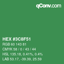 Color code: HEX #3C8F51 | qconv.com