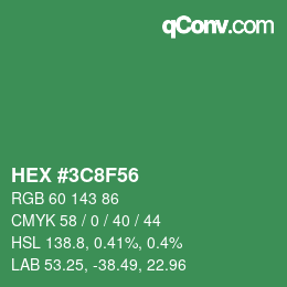 Color code: HEX #3C8F56 | qconv.com