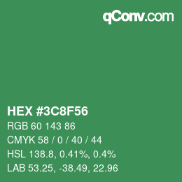 Código de color: HEX #3C8F56 | qconv.com